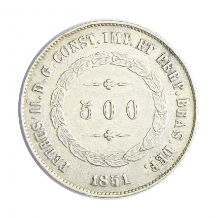 Moeda P-564 500 Réis 1851 MBC Prata 0.917 Ø25,5mm 6,37gr.*