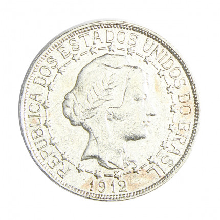 Moeda P-701 500 Réis 1912 MBC Estrelas Ligadas Prata 0.900 Ø22mm 5gr.*
