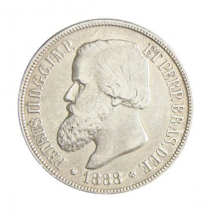 Moeda P-654 1000 Réis 1888 MBC+ Prata 0.917 Ø30mm 12,75gr.*