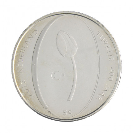 Moeda KM#316 5 Euros 2012 SOB Países Baixos Europa Tulipas - 400 anos de relações diplomáticas Países Baixos - Turquia C