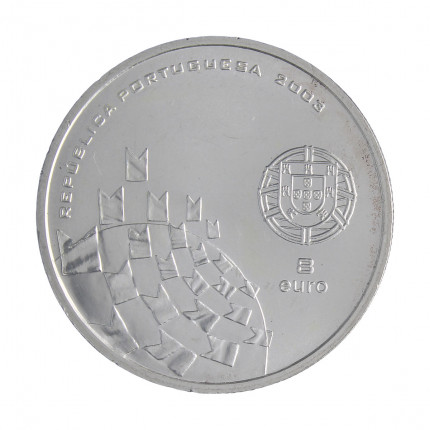 Moeda KM#750 8 Euros 2003 SOB/FC Portugal Europa Valores do Futebol - Celebração Prata .500 Ø36mm 21,1gr.