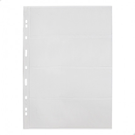 Kit 10 Folhas para Cédulas 32x24 Acetato 4 Espaços