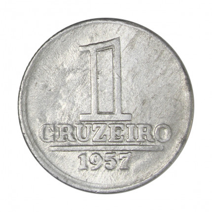 Moeda V-274 1 Cruzeiro 1957 MBC+ Alumínio Ø23mm 2,4gr.