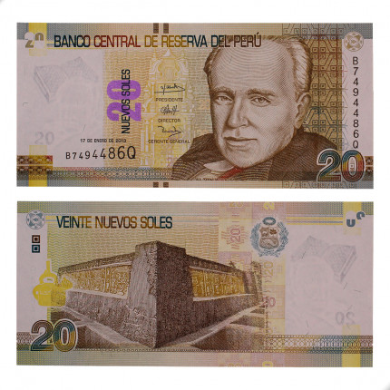 P#188 20 Nuevos Soles 2013 Peru América