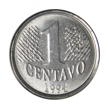 Moeda V-438 1 Centavo 1994 SOB/FC Aço Inoxidável Ø20mm 3gr.