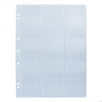 Kit 10 Folhas para Moedas 32x24 Organizer 12 Bolsos