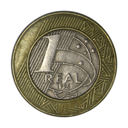 Moeda V-571 1 Real 1998 MBC Bimetálico Ø27mm 7,8gr.