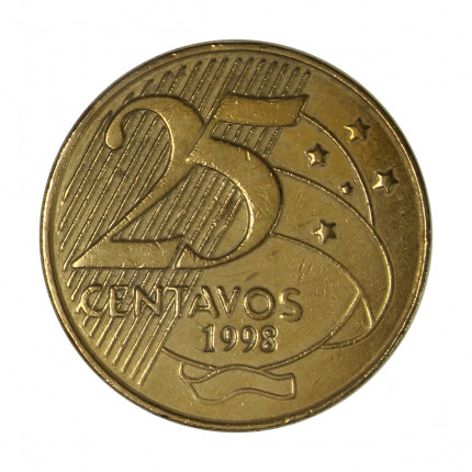Moeda V-518 25 Centavos 1998 MBC+ Aço R Bronze Ø25mm 7,5gr.