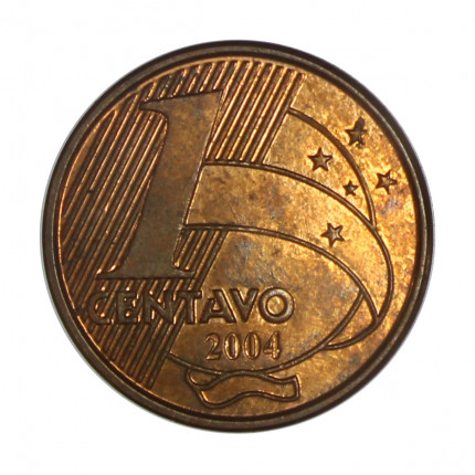 Moeda V-463 1 Centavo 2004  MBC/SOB   Aço R Cobre  Ø17mm 2,4gr.