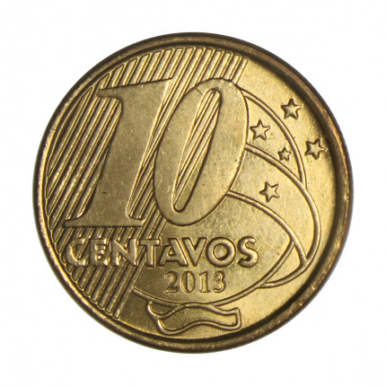 Moeda V-506 10 Centavos 2013 SOB Aço R Bronze Ø20mm 4,8gr.