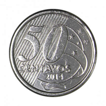 Moeda V-559 50 Centavos 2014  MBC+  Aço Inoxidável  Ø23mm 7,8gr.
