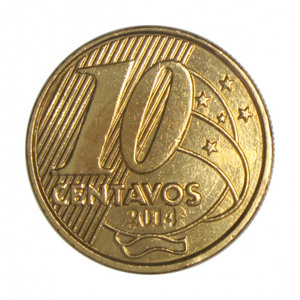 Moeda V-507 10 Centavos 2014 MBC+ Aço R Bronze Ø20mm 4,8gr.