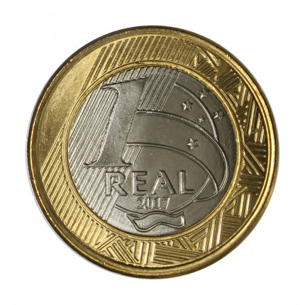 Moeda V-588 1 Real 2017 FC Bimetálico Ø27mm 7gr.