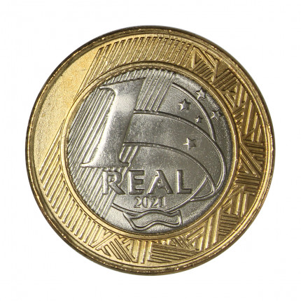 Moeda V-592 1 Real 2021 FC Bimetálico Ø27mm 7gr.
