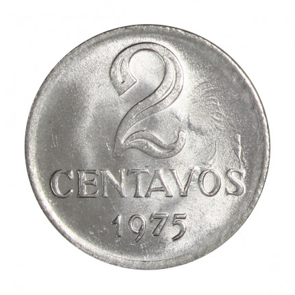 Moeda V-292 2 Centavos 1975 FC Aço Inoxidável Ø19mm 2,16gr.