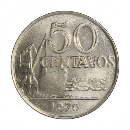 Moeda V-312 50 Centavos 1970 FC Cupro Níquel Ø27mm 7,7gr.