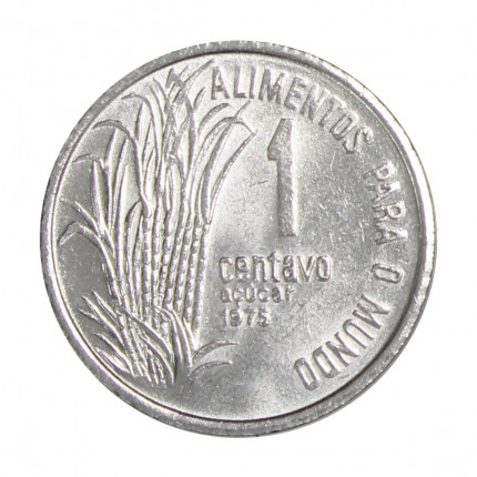 Moeda V-325 1 Centavo 1975 SOB/FC FAO Aço Inoxidável Ø17mm 1,7gr.*