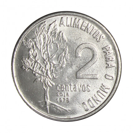 Moeda V-332 2 Centavos 1978 FC FAO Escassa Aço Inoxidável Ø19mm 2,2gr.