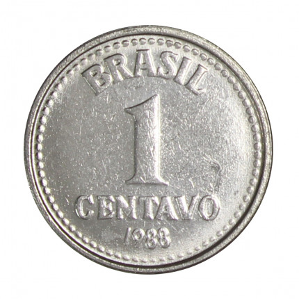 Moeda V-382 1 Centavo 1988 SOB/FC Aço Inoxidável Ø15mm 1,6gr.