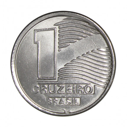 Moeda V-413 1 Cruzeiro 1990 SOB/FC Bandeira Aço Inoxidável Ø20,5mm 3,6gr.
