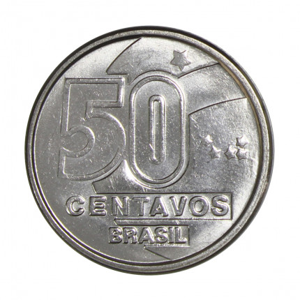Moeda V-411 50 Centavos 1990 FC Rendeira  Aço Inoxidável Ø19,5mm 2,8gr.