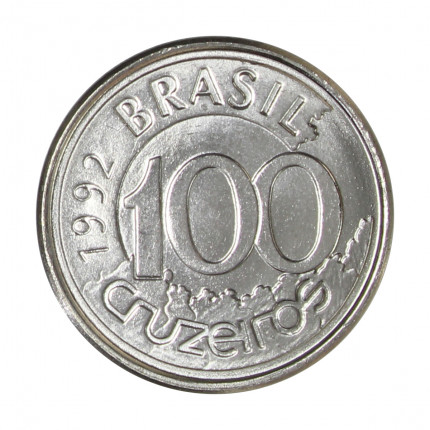 Moeda V-423 100 Cruzeiros 1992 FC Aço Inoxidável Ø18mm 2,4gr.