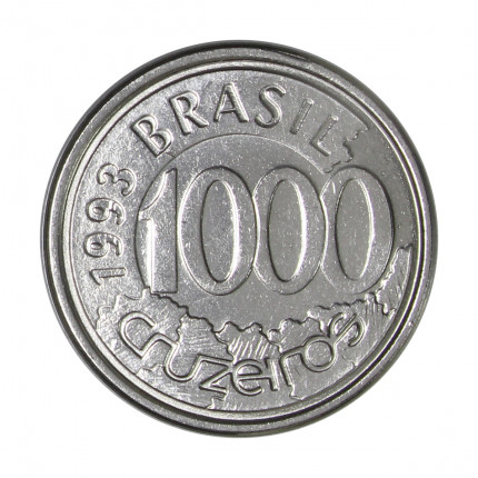 Moeda V-428 1000 Cruzeiros 1993 FC Aço Inoxidável Ø20mm 2,9gr.