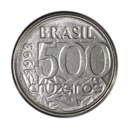Moeda V-426 500 Cruzeiros 1993 SOB/FC Aço Inoxidável Ø19mm 2,6gr.