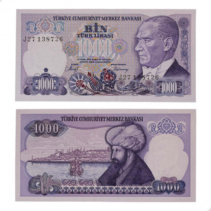 P#196 1000 Lira 1988 SOB/FE Turquia Ásia
