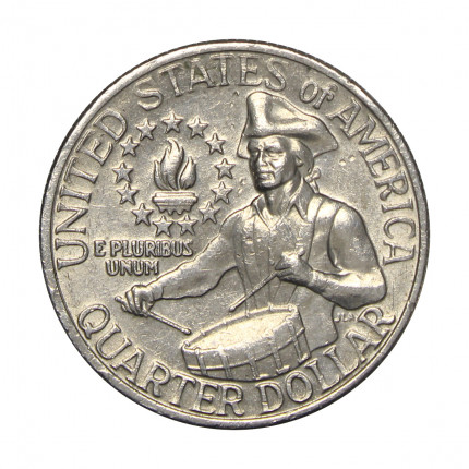 Km#204 Quarter Dollar 1976 Estados Unidos América Bicentenário da Independência