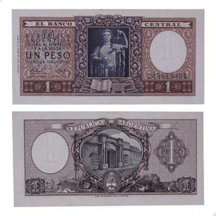 P#263b.1 1 Peso 1956 Argentina América
