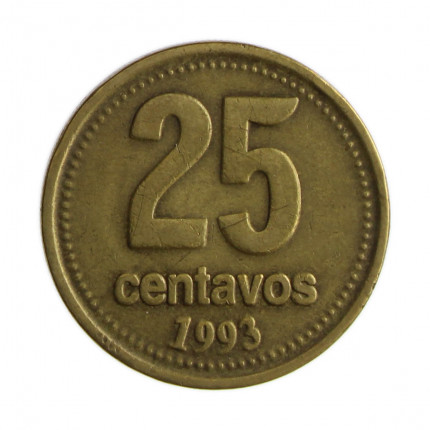 Km#110.2 25 Centavos 1993 MBC Argentina América Bronze Alumínio 24.2(mm) 5.4(gr)