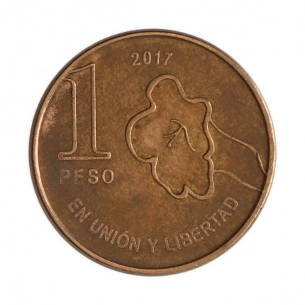 Km#186 1 Peso 2017 MBC Argentina América Aço com revestimento de cobre 20(mm) 4.3(gr)