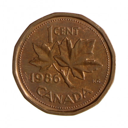 Km#132 1 Cent 1986 MBC Canadá América Bronze 19.1(mm) 2.5(gr)