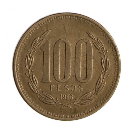 Km#226.2 100 Pesos 1996 SO MBC Chile América Bronze de alumínio 27(mm) 9(gr)