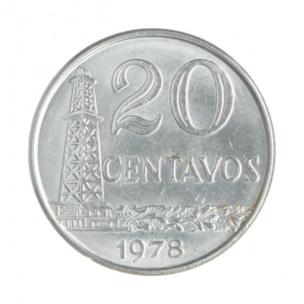 Moeda V-309 20 Centavos 1978 SOB Aço Inox Ø25mm 5,7gr.