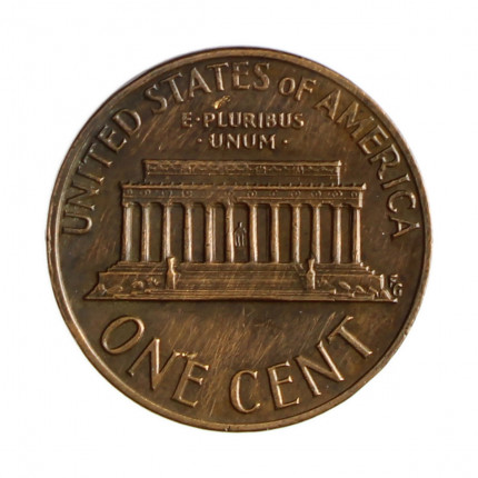 Km#201 1 Cent 1973 BC Estados Unidos  América  Lincoln Memorial  Bronze 19(mm) 3.11(gr)