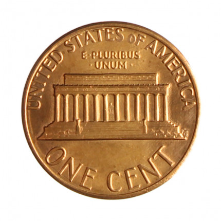Km#201b 1 Cent 1984 D MBC+ Estados Unidos  América  Lincoln Memorial  Zinco com revestimento de cobre  19.05(mm) 2.5(gr)