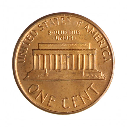Km#201b 1 Cent 1986 D MBC+ Estados Unidos  América  Lincoln Memorial  Zinco com revestimento de cobre  19.05(mm) 2.5(gr)