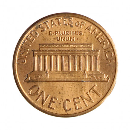 Km#201b 1 Cent 1991 MBC Estados Unidos  América  Lincoln Memorial  Zinco com revestimento de cobre  19.05(mm) 2.5(gr)
