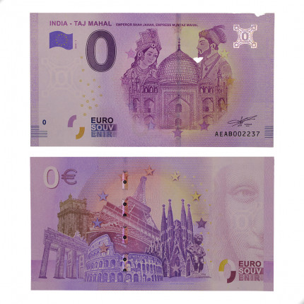 Zero Euro 2019 Taj Mahal India Ásia