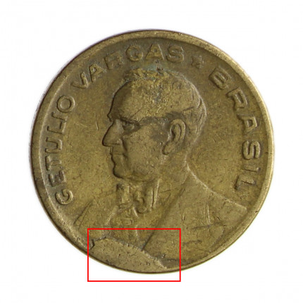 V-188 20 Centavos 1946 MBC Cunho Quebrado