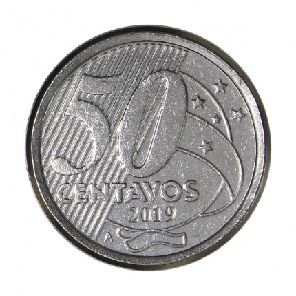 Moeda V-564A 50 Centavos 2019a SOB Letra A Aço Inoxidável Ø23mm 7,8gr.