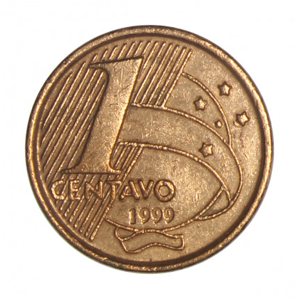 Moeda V-458 1 Centavo 1999 MBC+ Data Difícil Aço Revestido de Cobre Ø17mm 2,4gr.