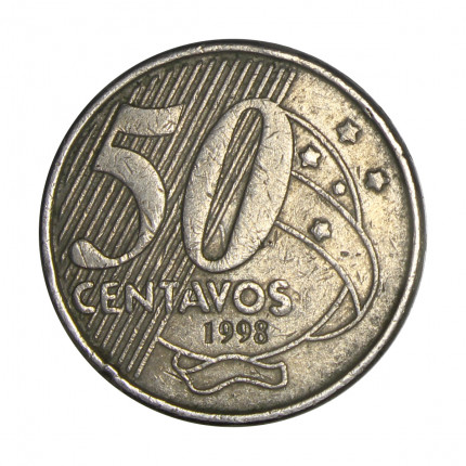 Moeda V-545 50 Centavos 1998 MBC Cupro-Níquel Ø23mm 9,25gr.
