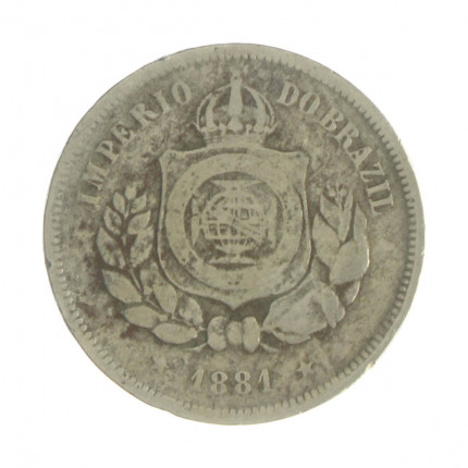 Moeda V-011 100 Réis 1881 MBC  Cupro Níquel Ø27mm 10gr.