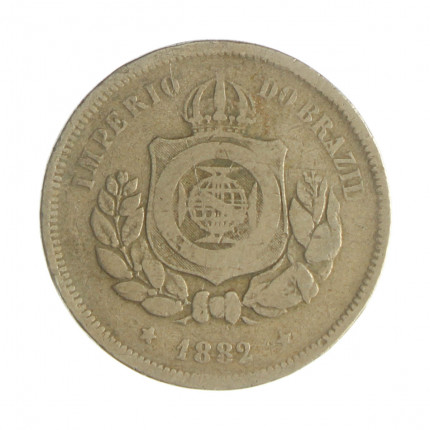Moeda V-012A 100 Réis 1882 MBC  Cupro Níquel Ø27mm 10gr.