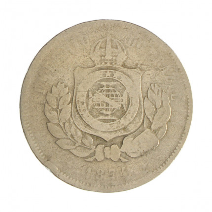 Moeda V-017 200 Réis 1874 BC Cupro Níquel Ø32mm 15gr.