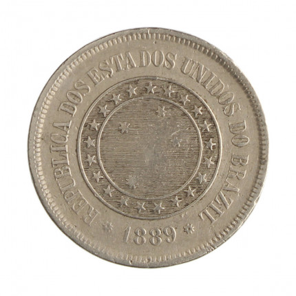Moeda V-036 100 Réis 1889 MBC+  Cupro Níquel Ø27mm 10gr.