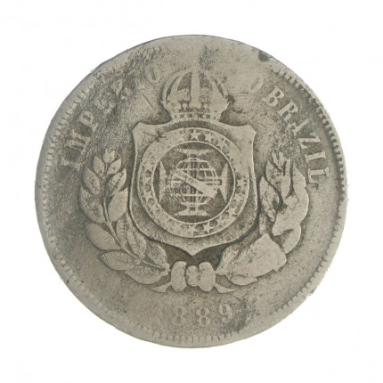 Moeda V-035 200 Réis 1889 UTG Cupro Níquel Ø32mm 15gr.